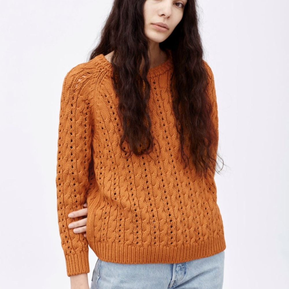 Babaa Orange Crew Neck Sweater